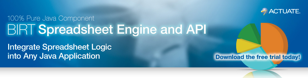 100% Pure Java BIRT Spreadsheet Engine and API