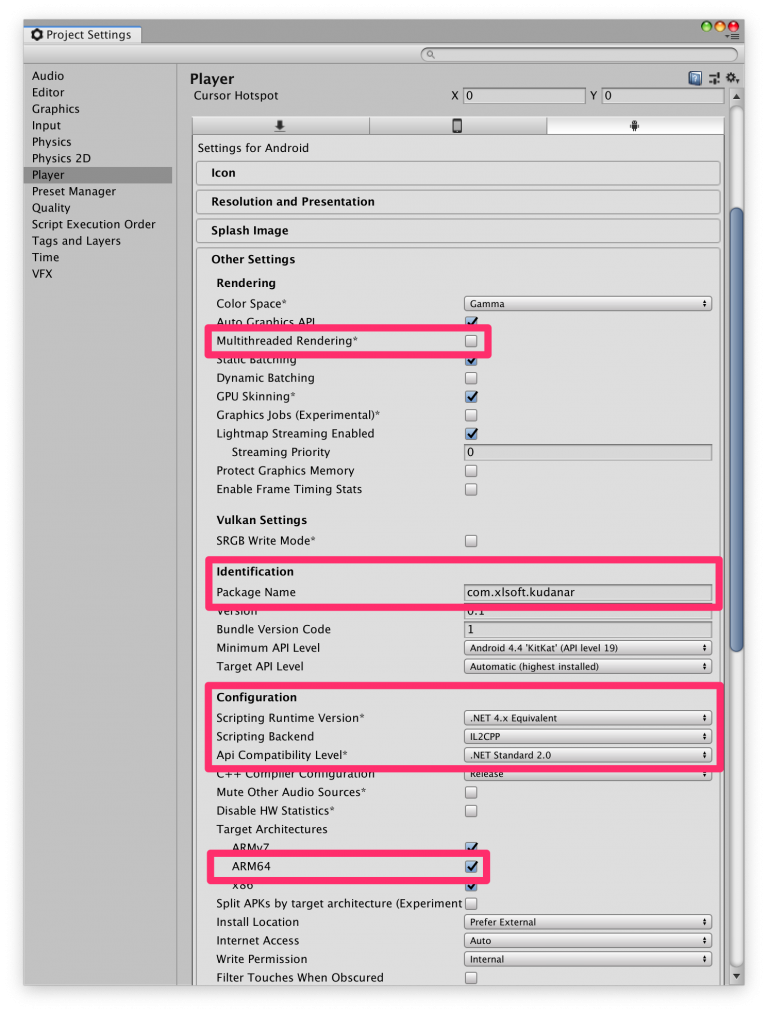 Unity Android アプリのビルド – The Kudan Developer Hub