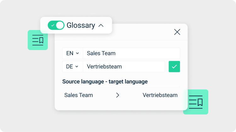 Stay consistent with glossaries