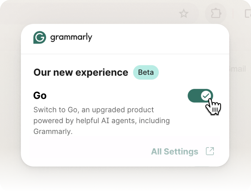 Turning on Go in your settings