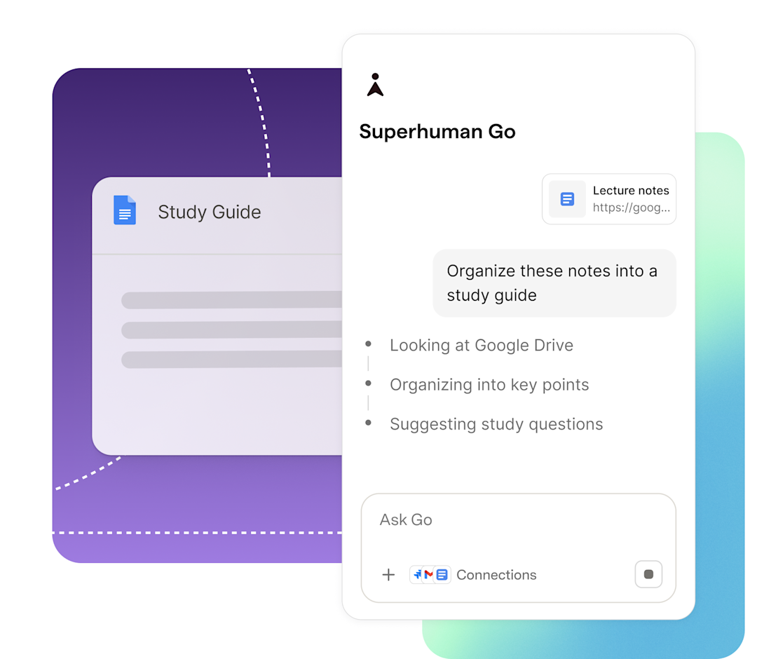 Superhuman Go organizing notes into a study guide