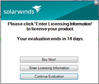 SolarWinds ライセンス情報の入力