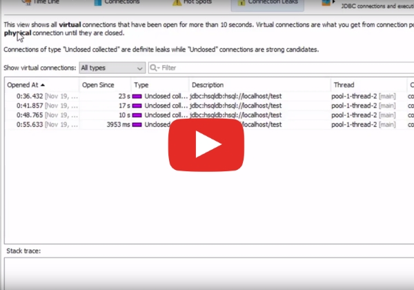 JDBC 接続リークの検出