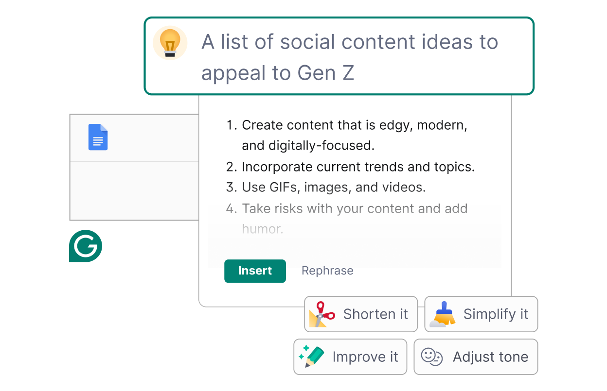 Grammarly が提案した Z 世代にアピールするためのソーシャル コンテンツのアイデア リスト 