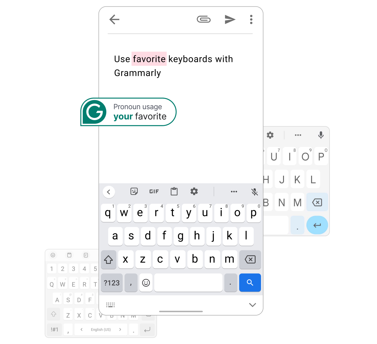 モバイル向け Grammarly の例