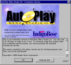 体験版画面 - AutoPlay Media Studio: AutoRun (オートラン)、オートプレイ メニュー作成ツール