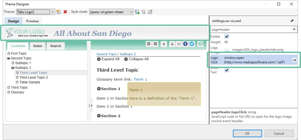 Add a custom URL or JavaScript link Image