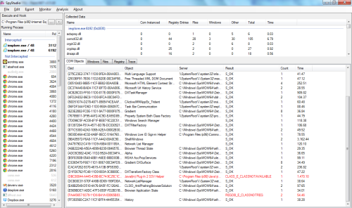 SpyStudio's main window