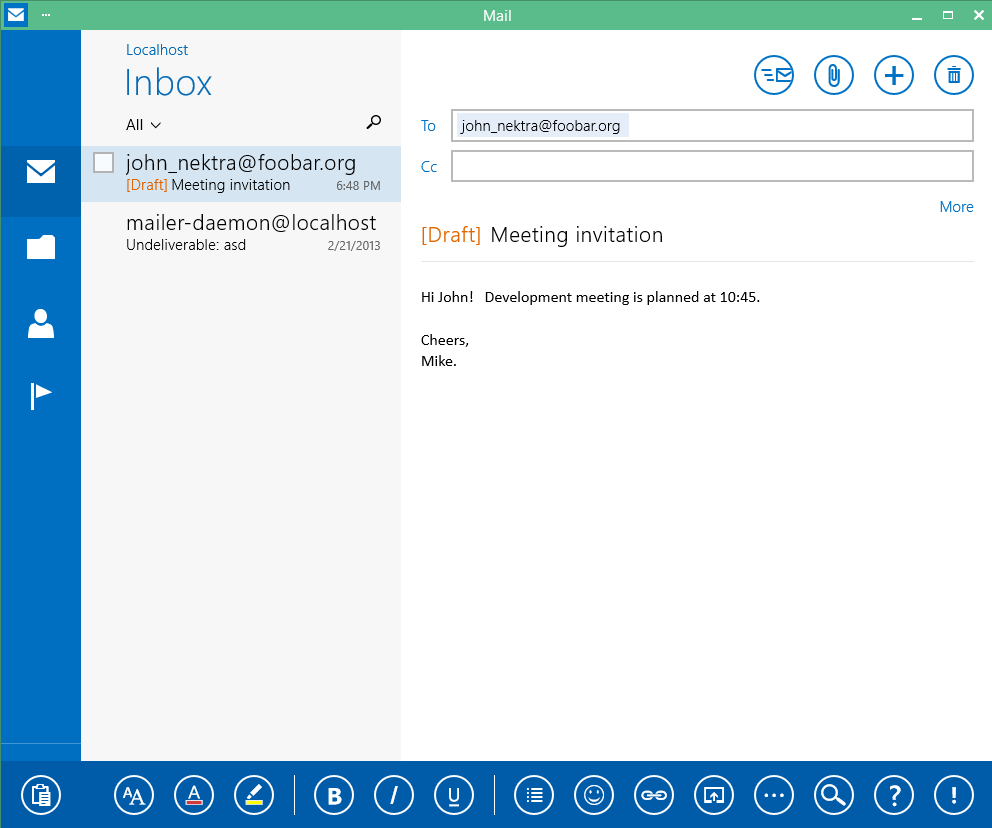 Mail App API for Windows 8 and 10 Moden UI Mail App API