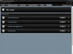 PC-Doctor Service Center My Links Screen