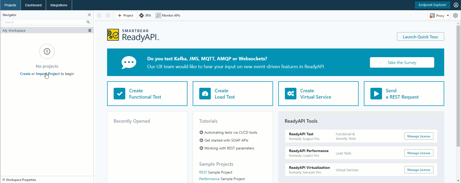 ReadyAPI 3.8.0 での AsyncAPI 定義のサポート