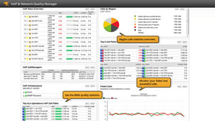 View of SolarWinds' VoIP monitoring dashboard.