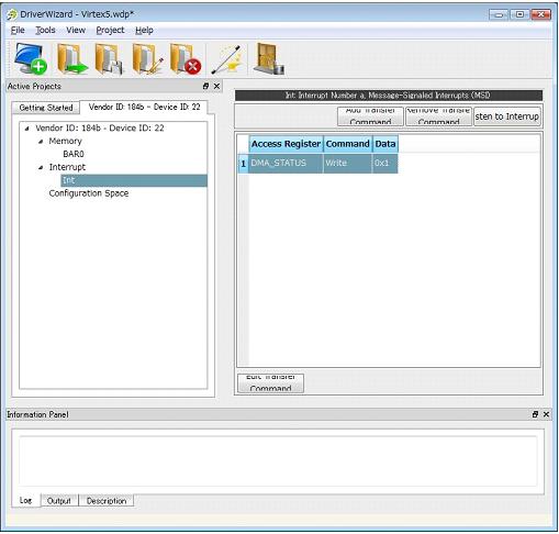 DriverWizard 割り込み定義画面